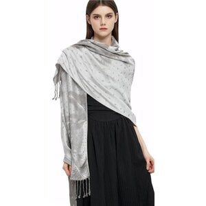 Pashmina Shawl Wrap with Ethnic Paisley Two Tone Jacquard Scarf for